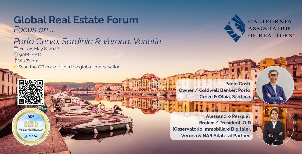 Flyer: Global Real Estate Forum, Focus on Porto Cervo Sardinia  Verona Veneto